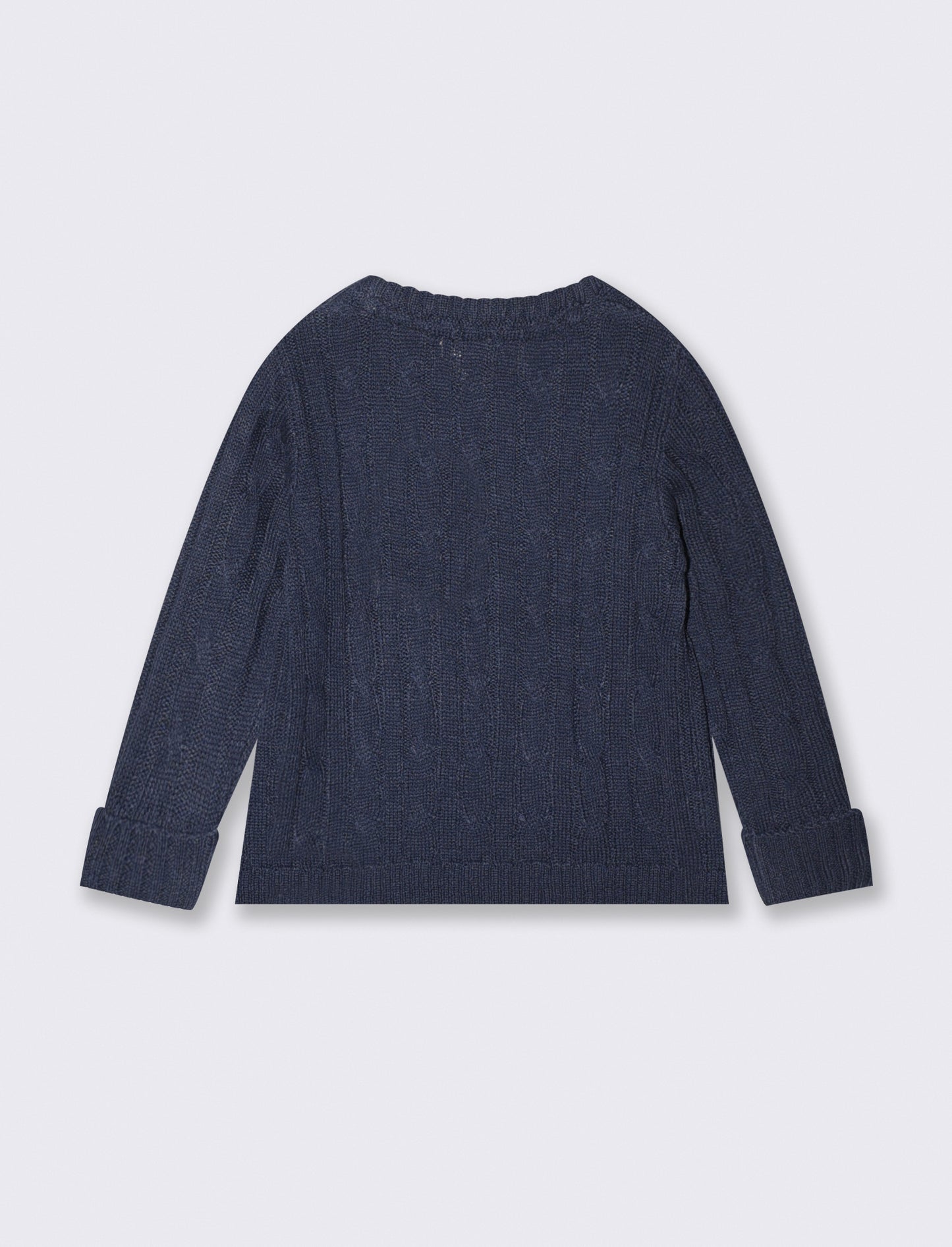 Maglia trecce con ricamo sul cuore - Blu