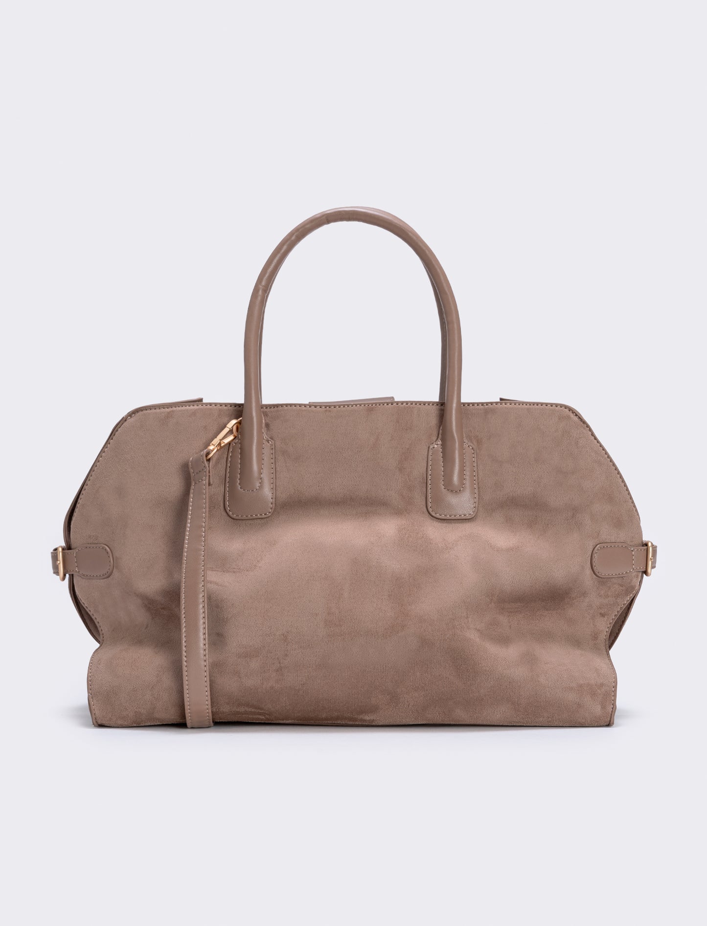 Borsa grande suede con manici sintetici - Beige