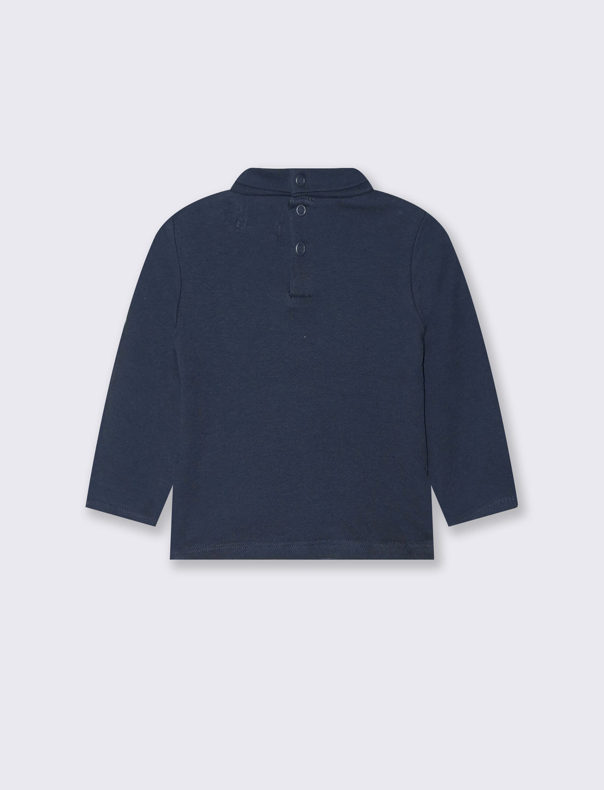 T shirt collo alto con stampa casual - Blu