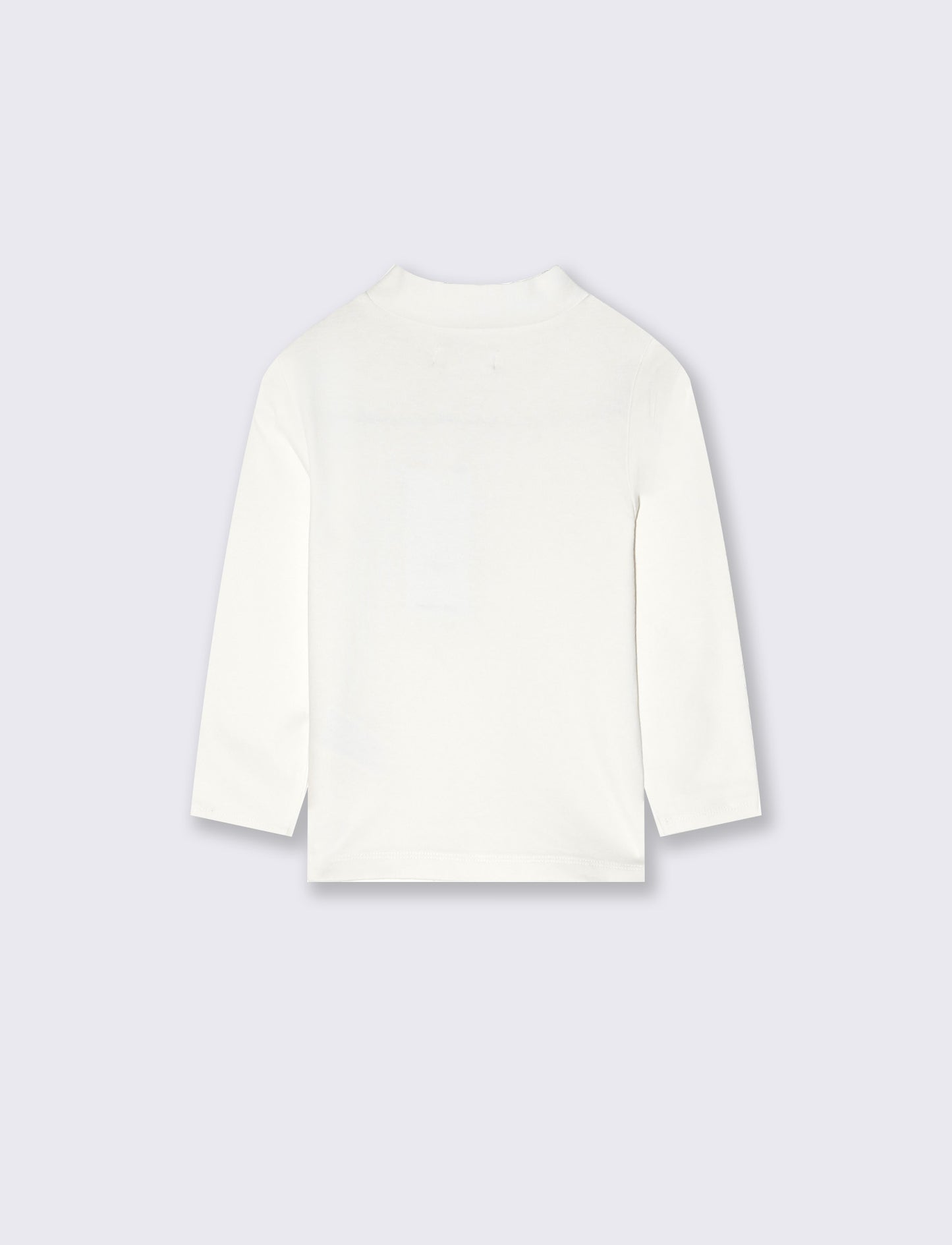 Turtleneck solid color interlock T-shirt - White