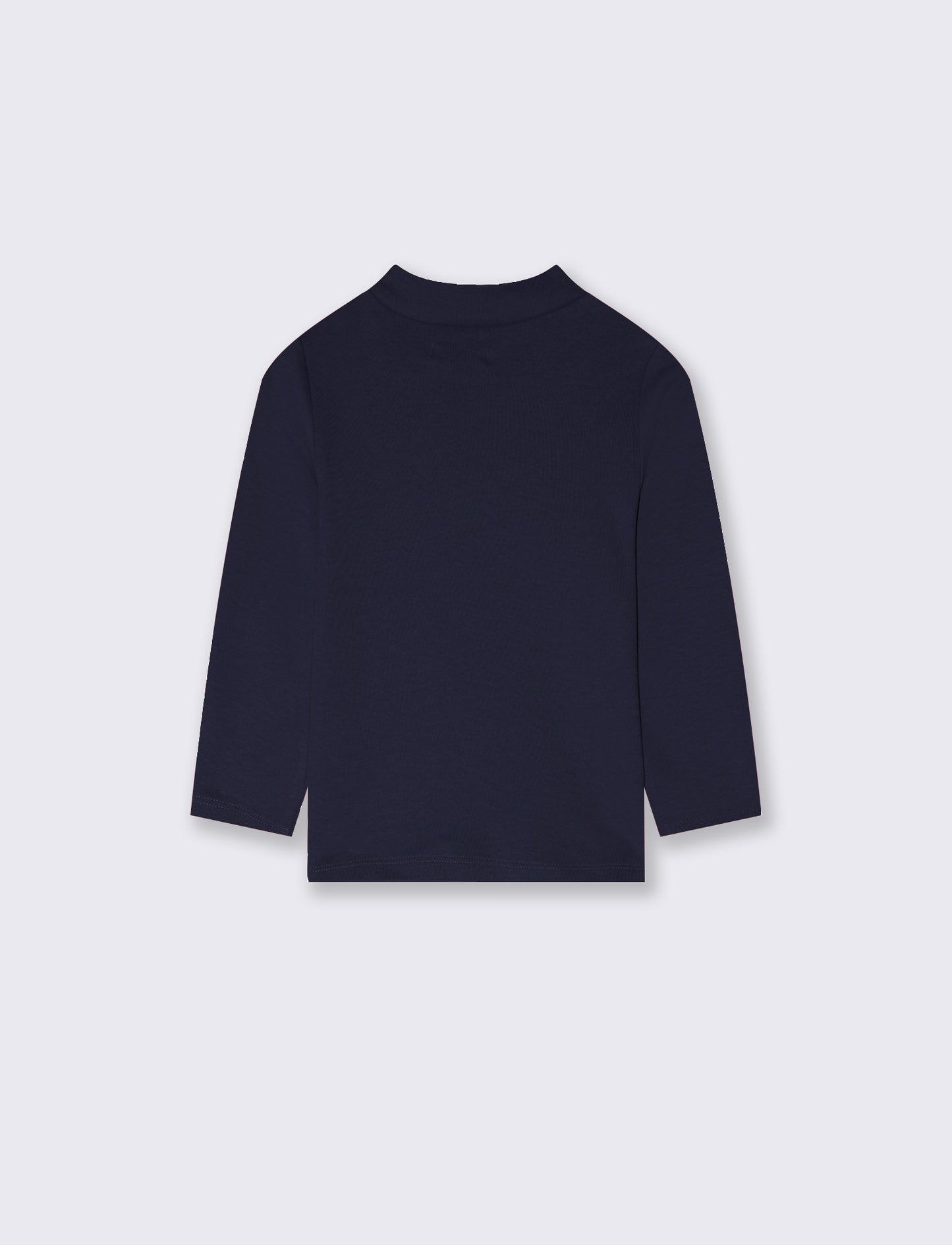 Turtleneck solid color interlock T-shirt - Blue
