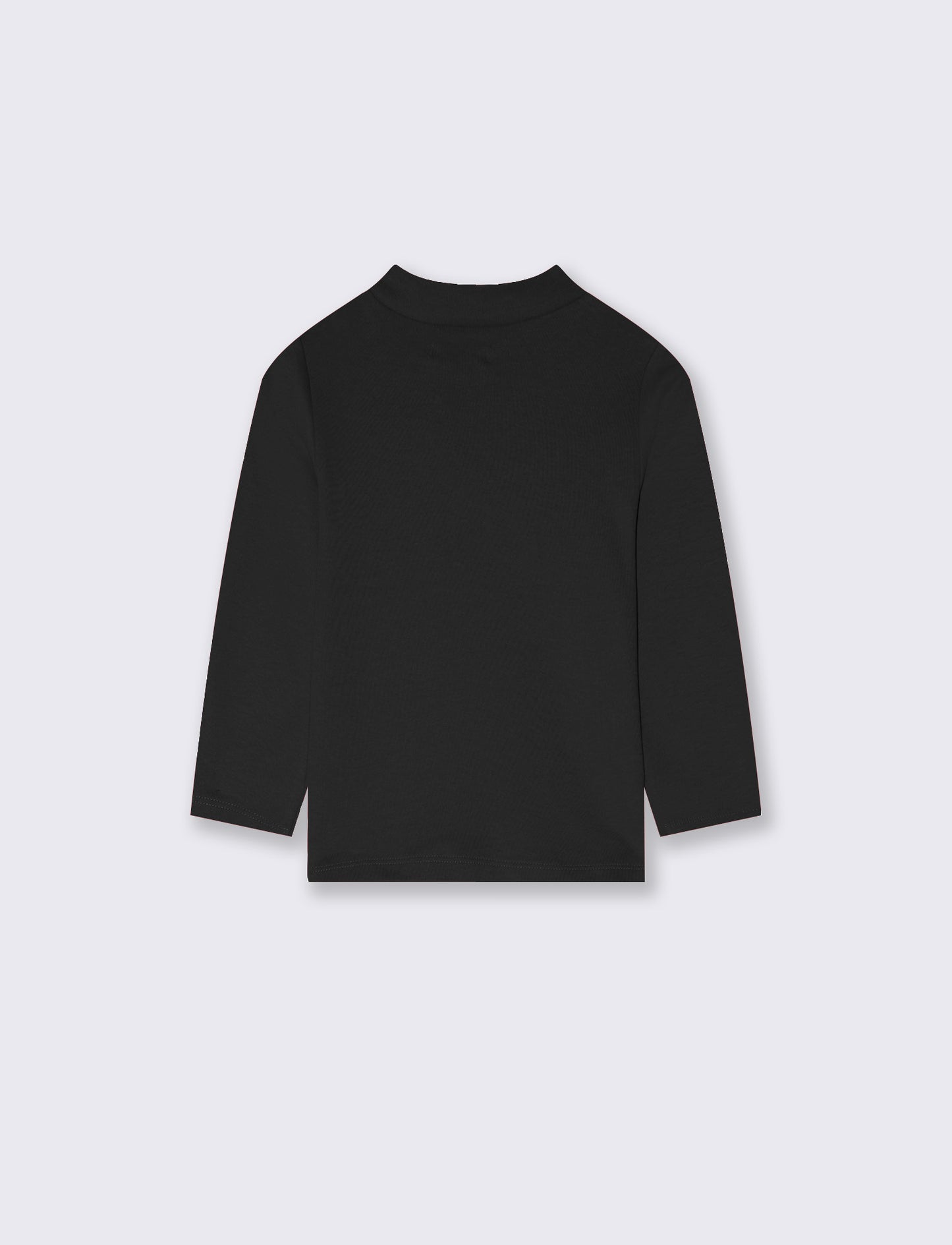 Turtleneck solid color interlock T-shirt - Black
