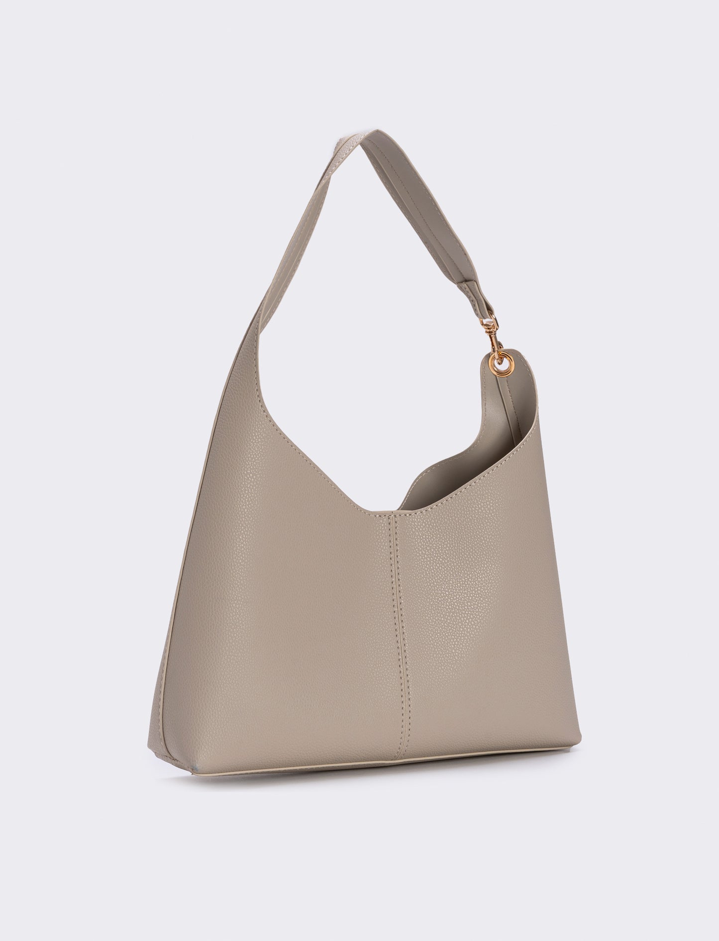 Shoulder bag with synthetic hook - Beige