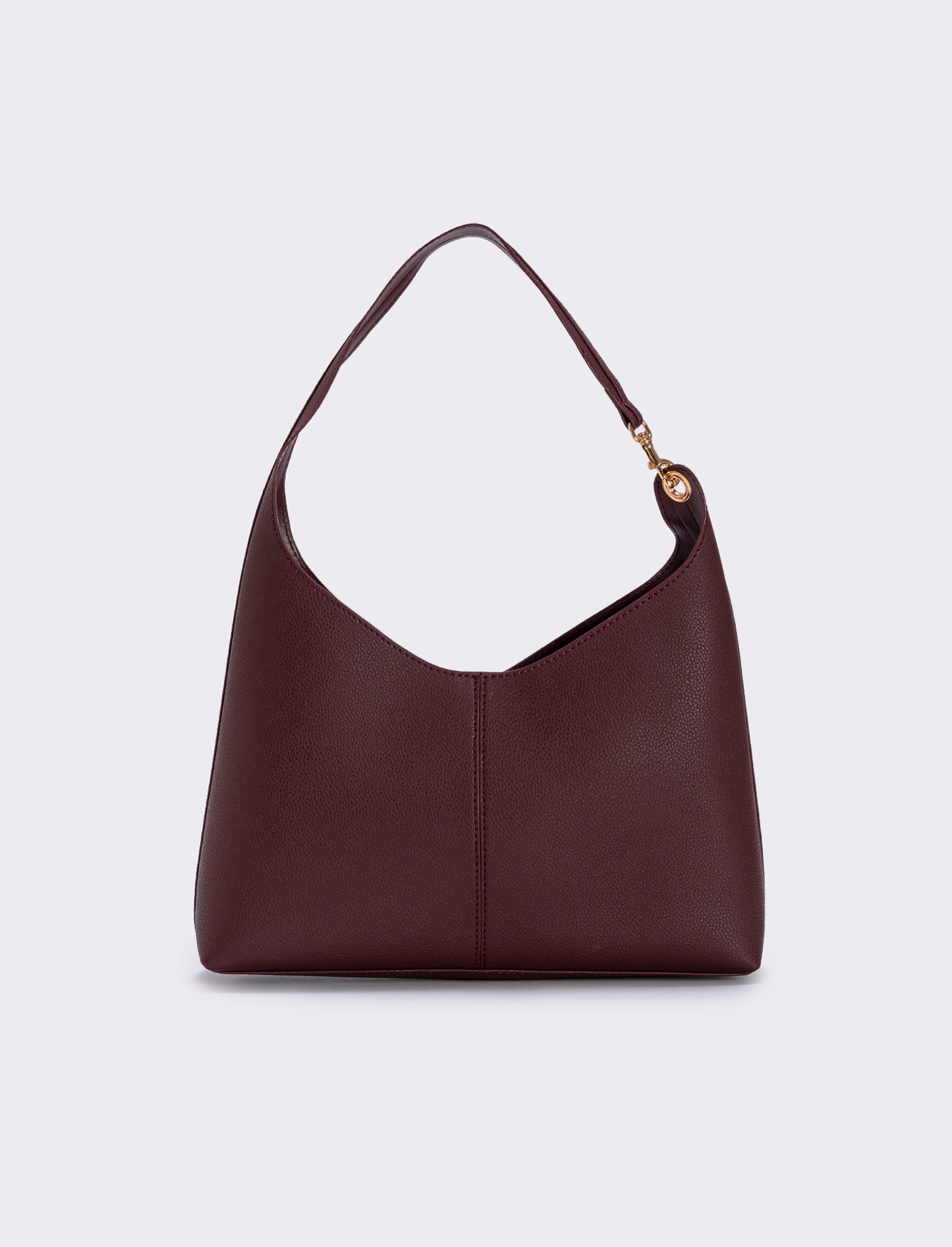 Borsa a spalla con gancio sintetica - Bordeaux