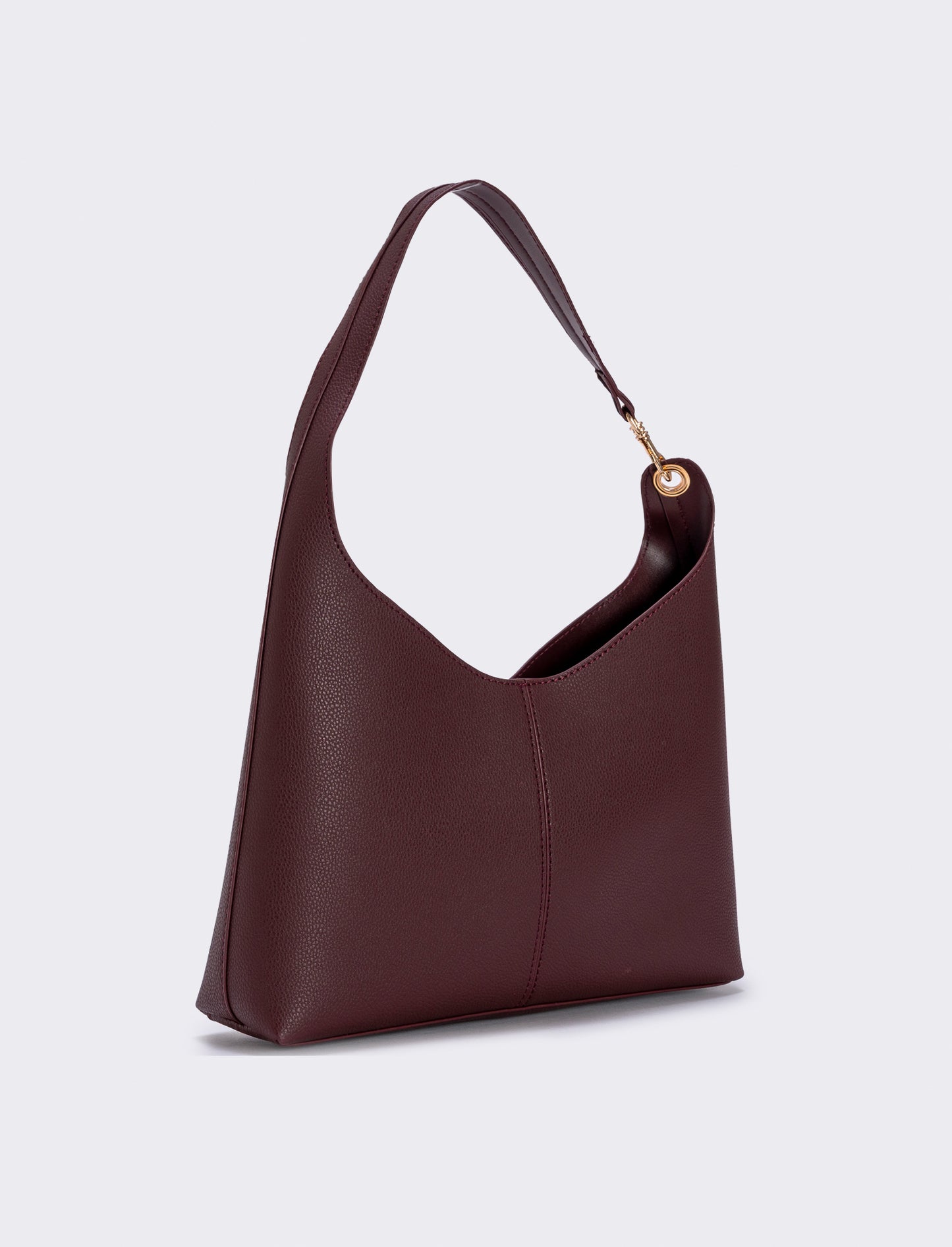 Borsa a spalla con gancio sintetica - Bordeaux