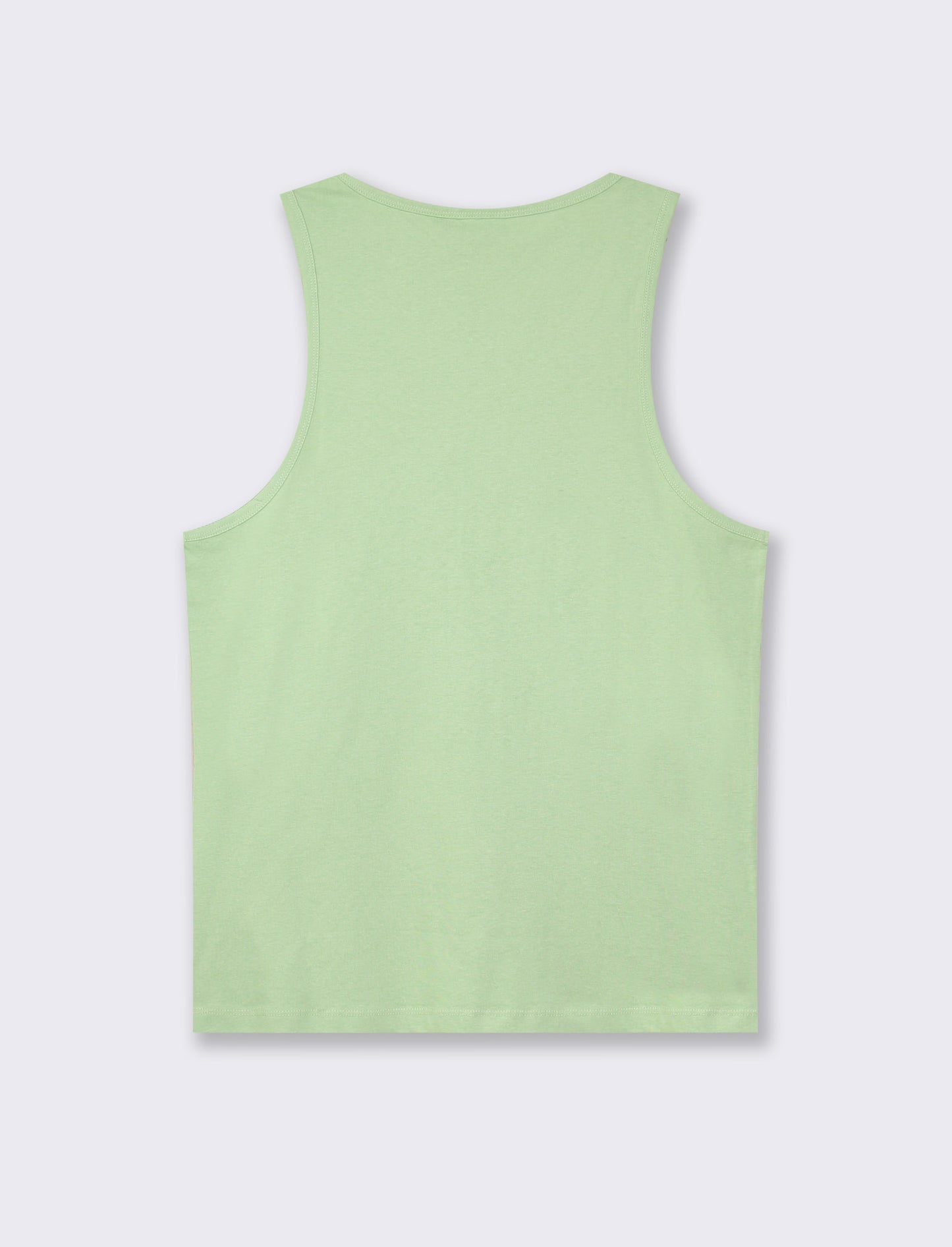 Cotton Regular Fit Tank Top with Front Print - Green