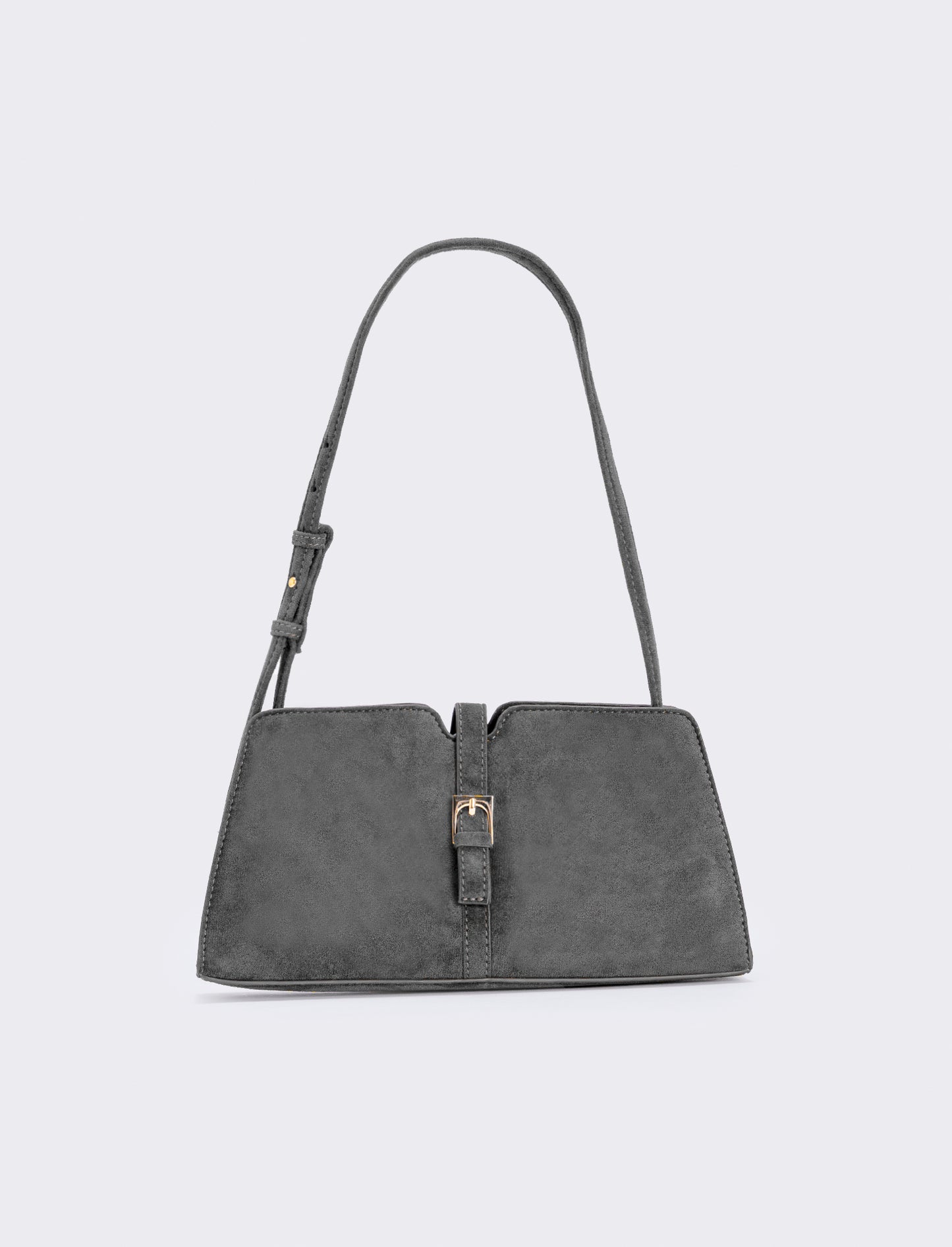 Borsetta suede con fibbia elegante - Grigio
