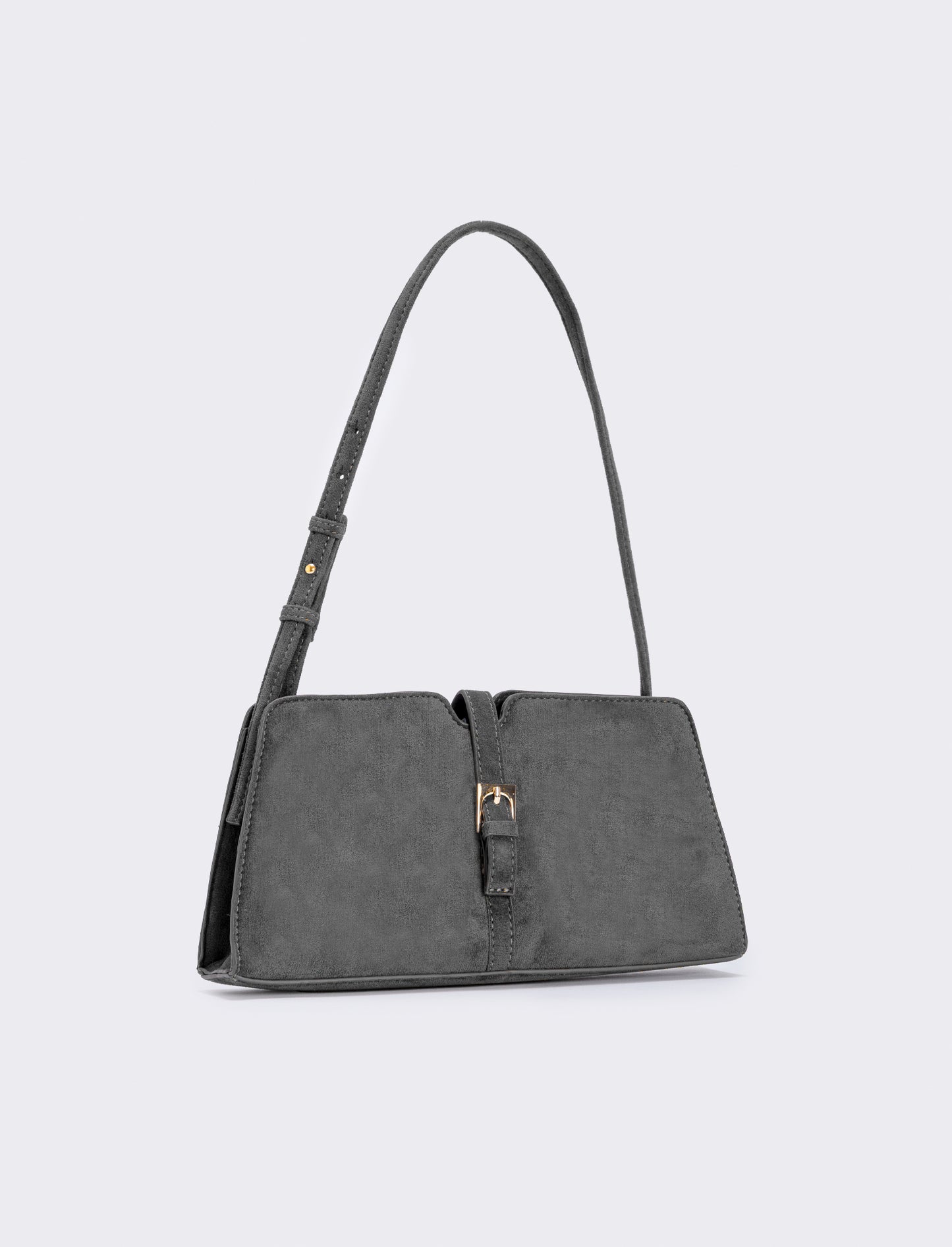 Borsetta suede con fibbia elegante - Grigio