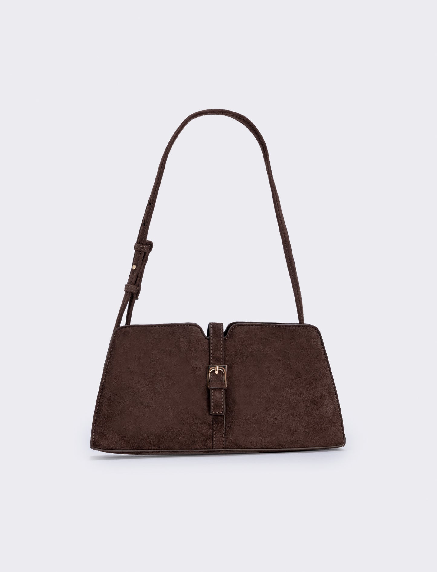Borsetta suede con fibbia elegante - Moro