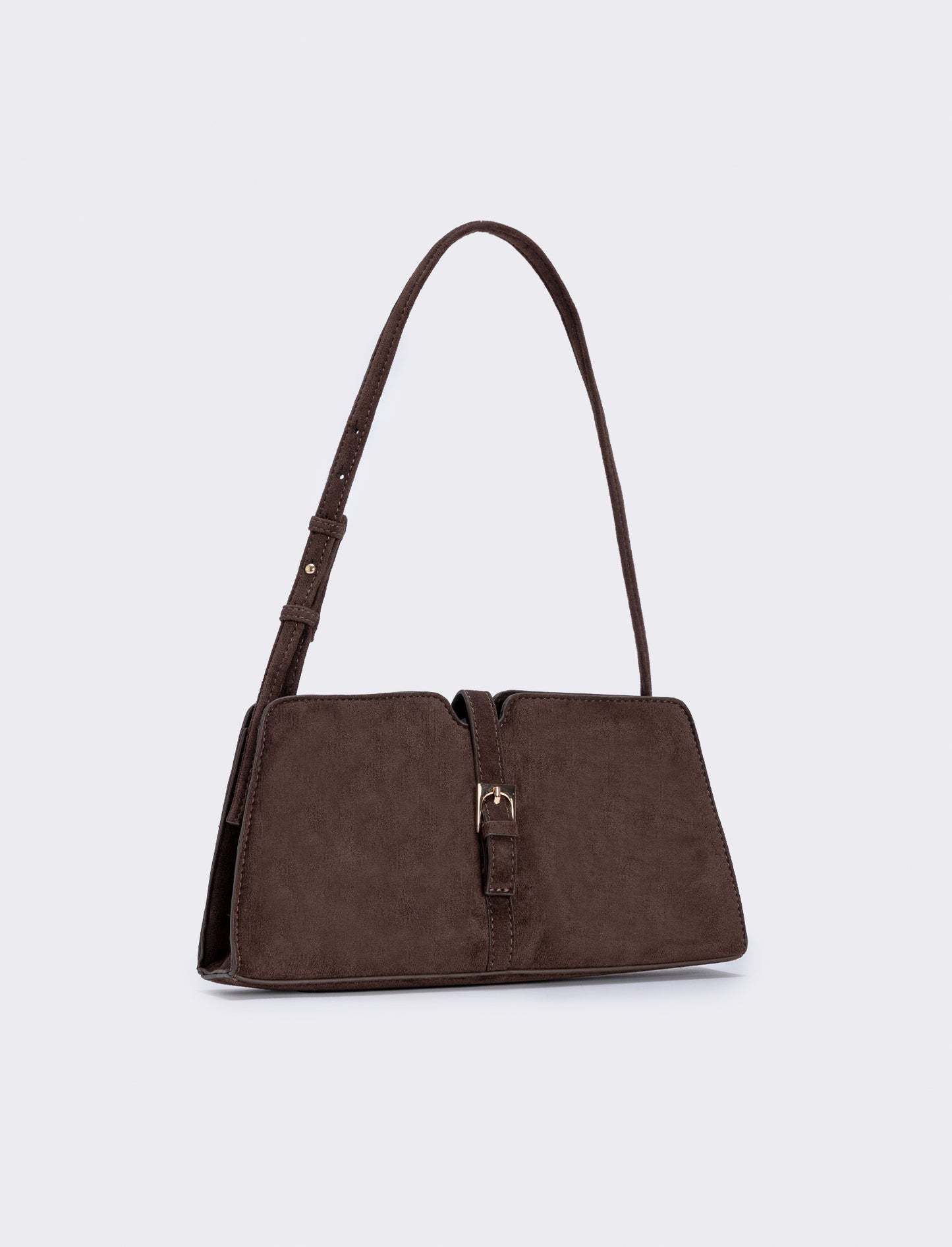 Borsetta suede con fibbia elegante - Moro