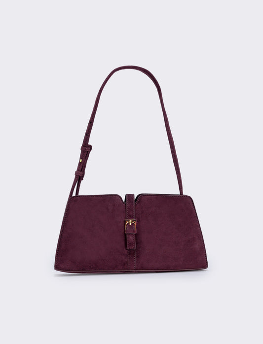 Borsetta suede con fibbia elegante - Bordeaux