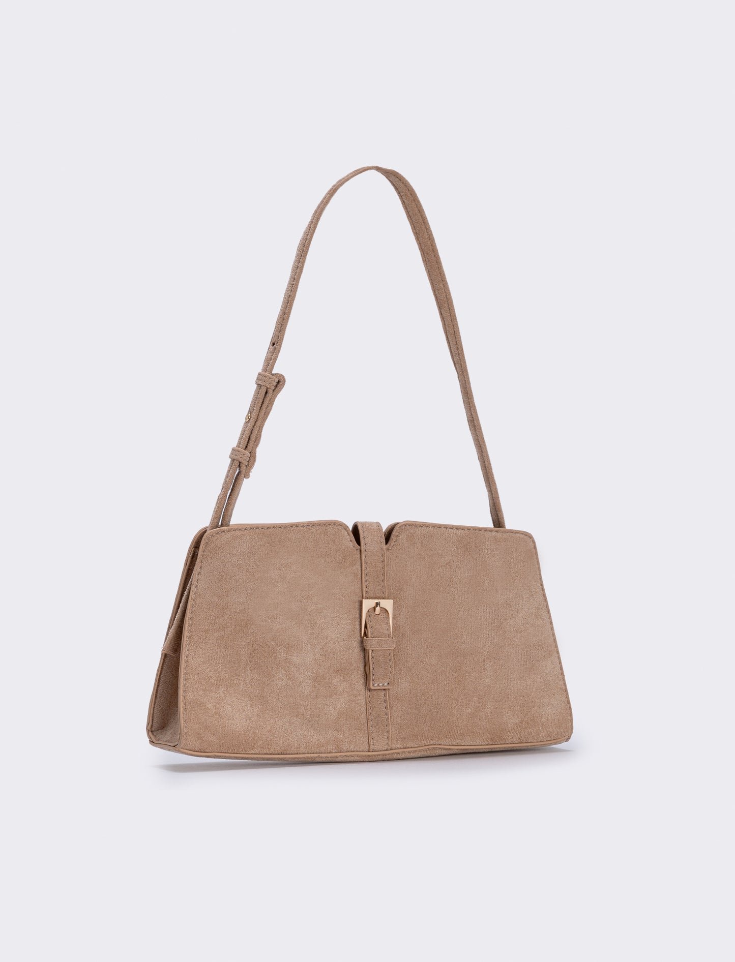 Borsetta suede con fibbia elegante - Beige