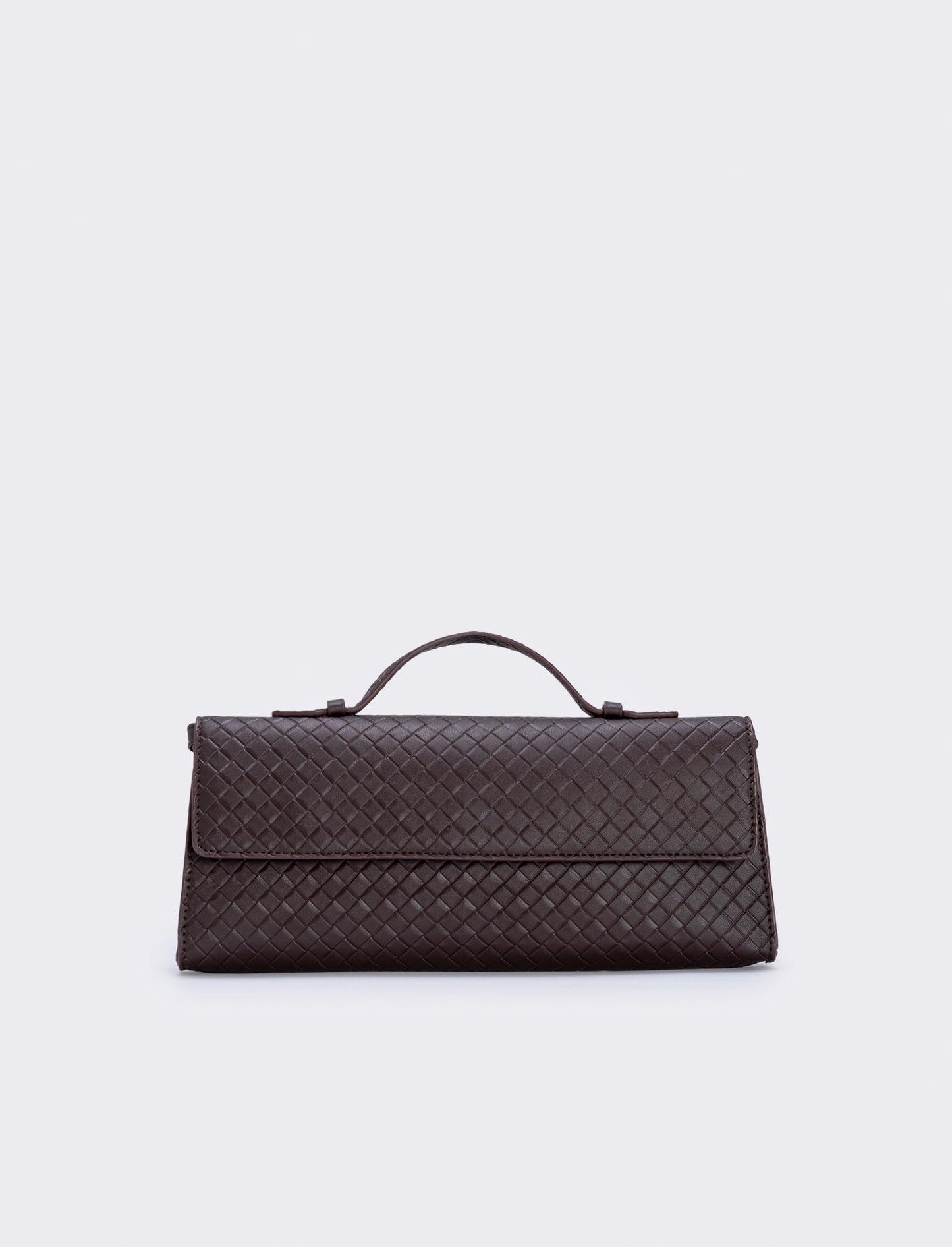 Rectangular handbag with crocodile print - Brown