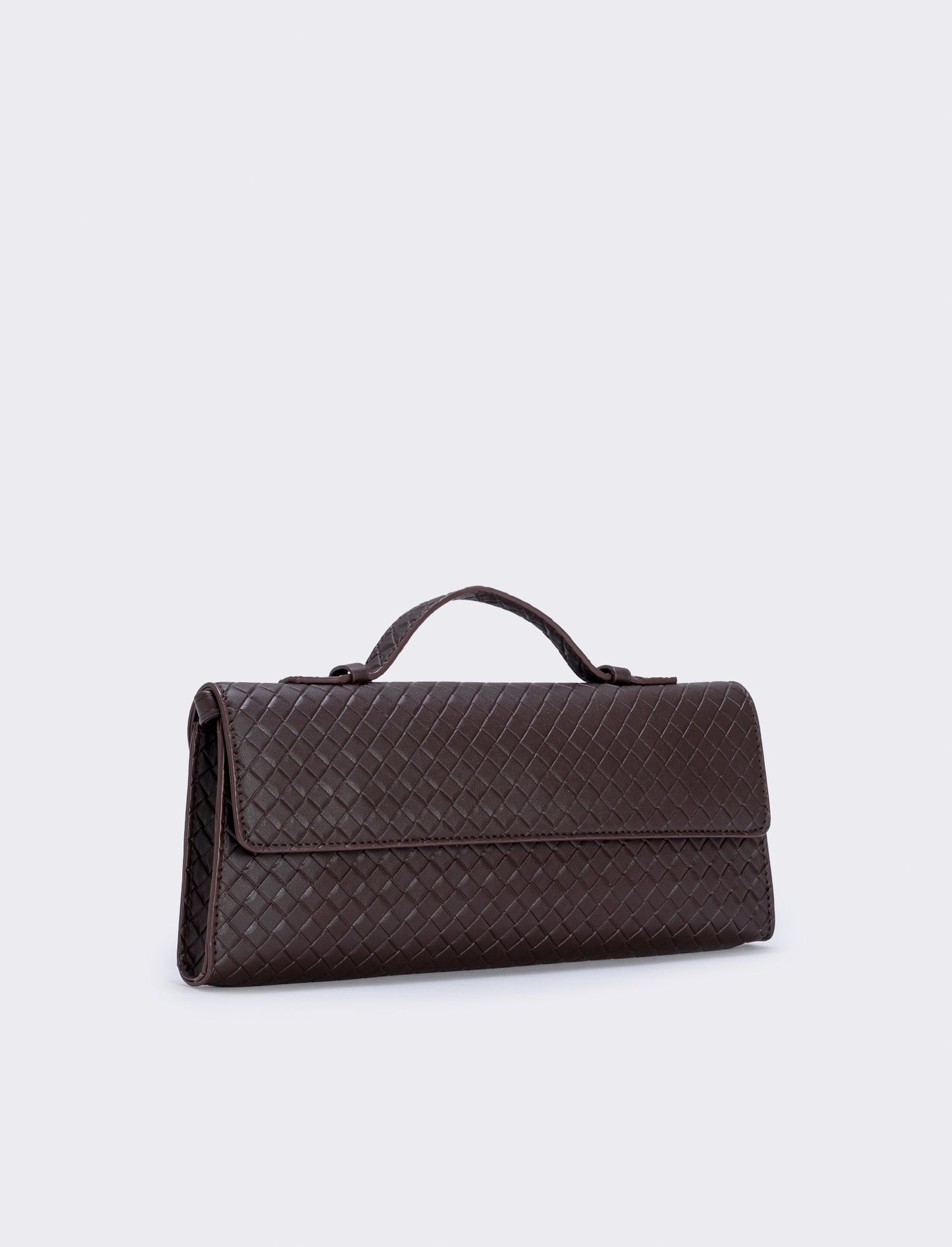 Rectangular handbag with crocodile print - Brown