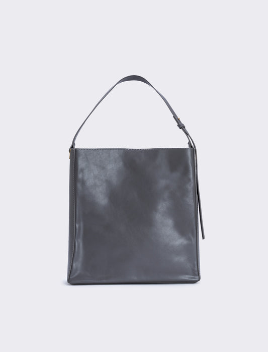 Borsa squadrata sintetica a spalla - Grigio