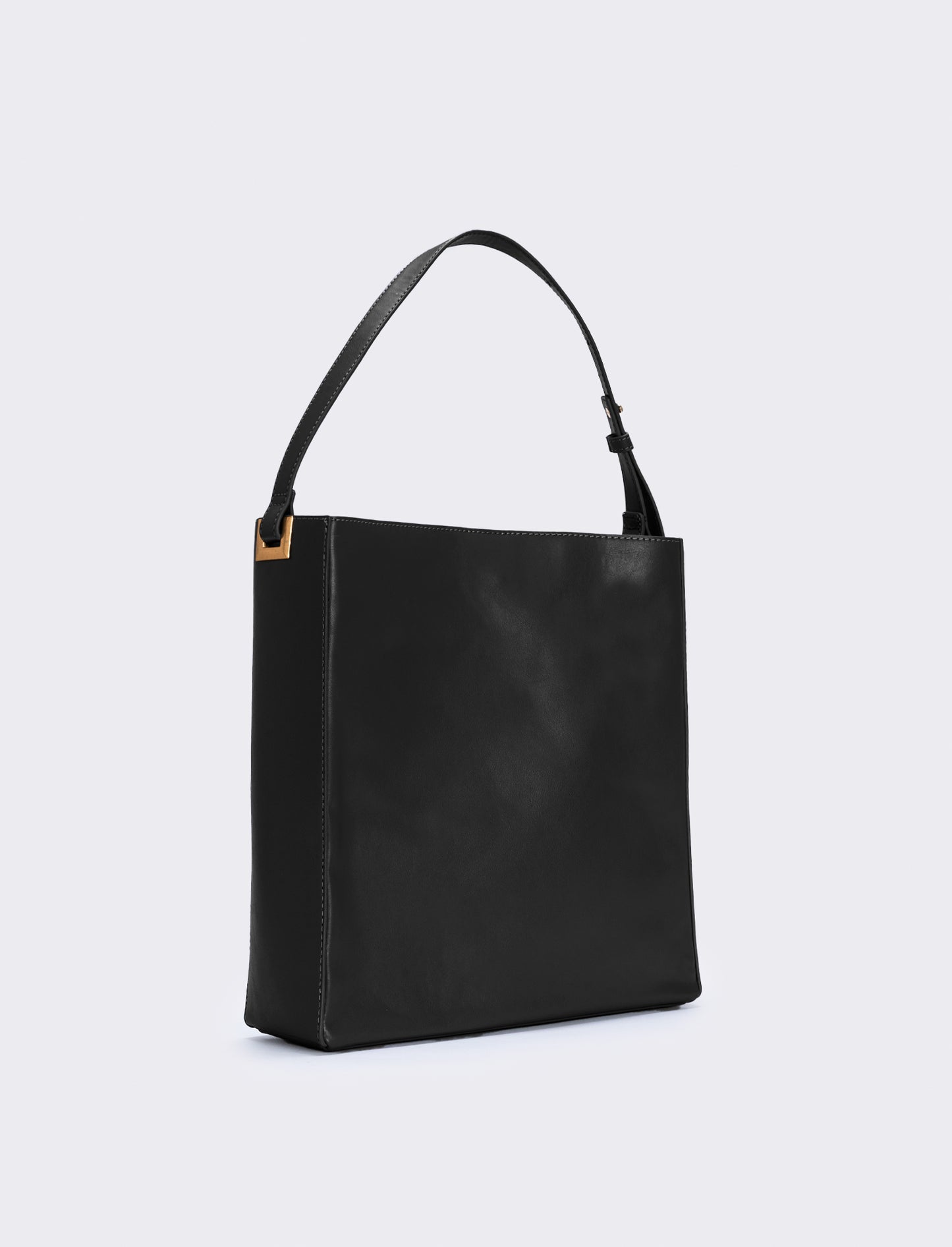 Borsa squadrata sintetica a spalla - Nero