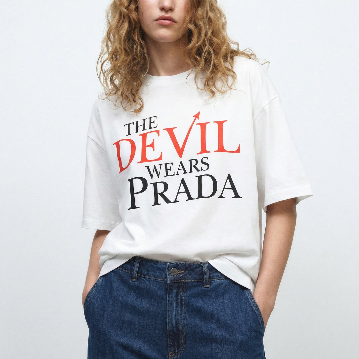 T-shirt Il Diavolo veste Prada in cotone - Bianco