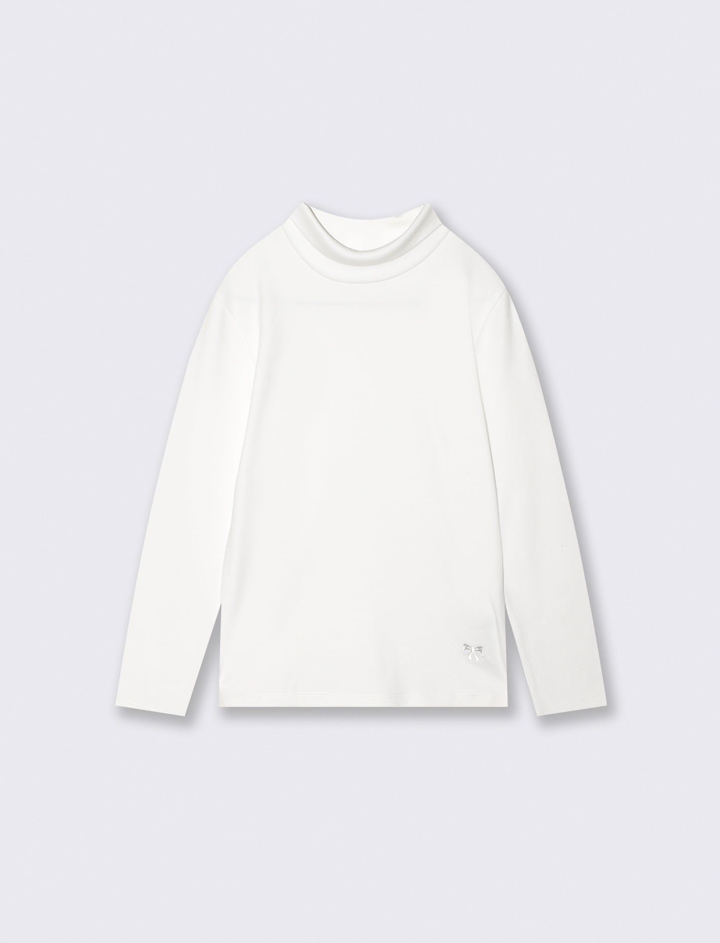 Long sleeve high neck T-shirt interlock - White