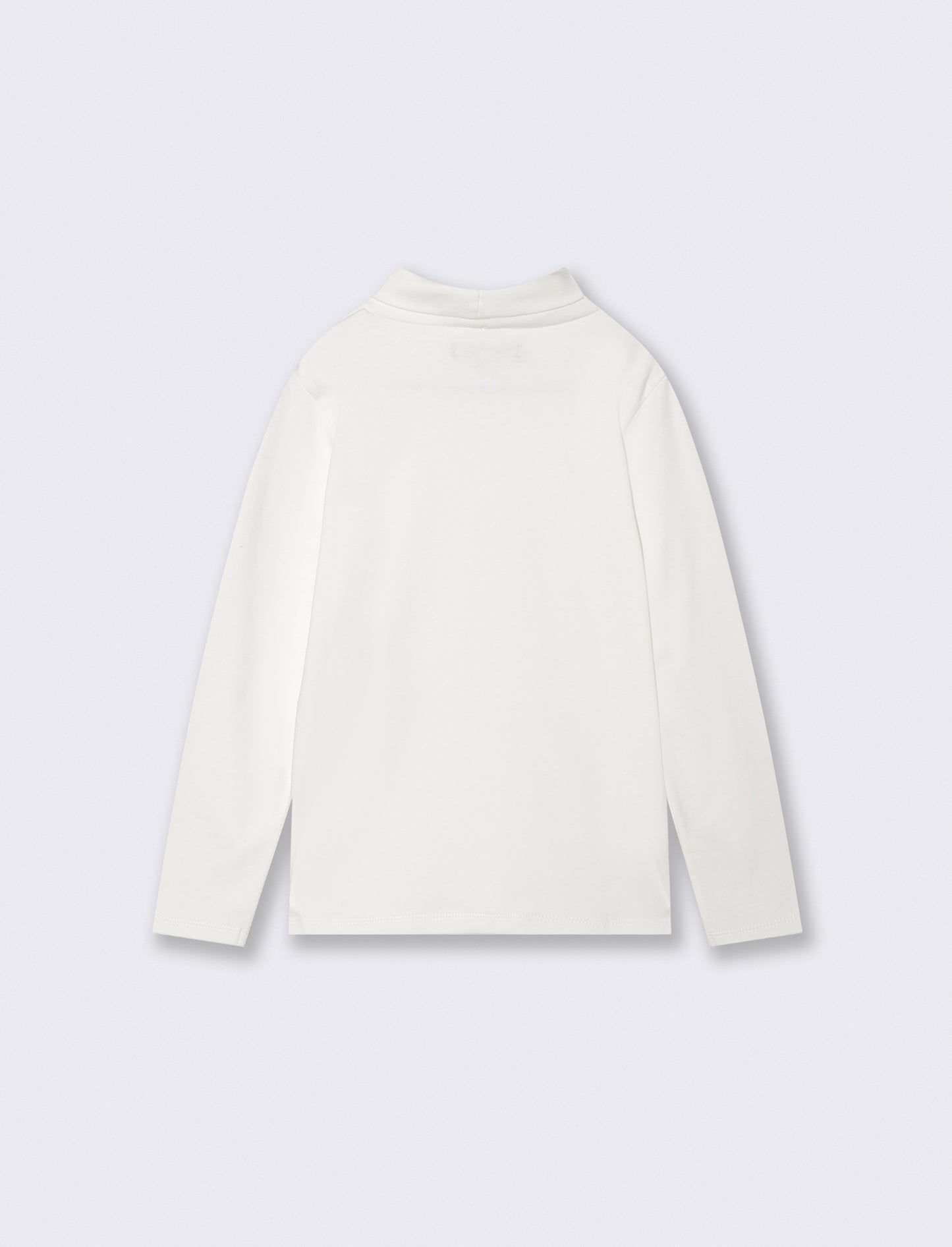 Long sleeve high neck T-shirt interlock - White