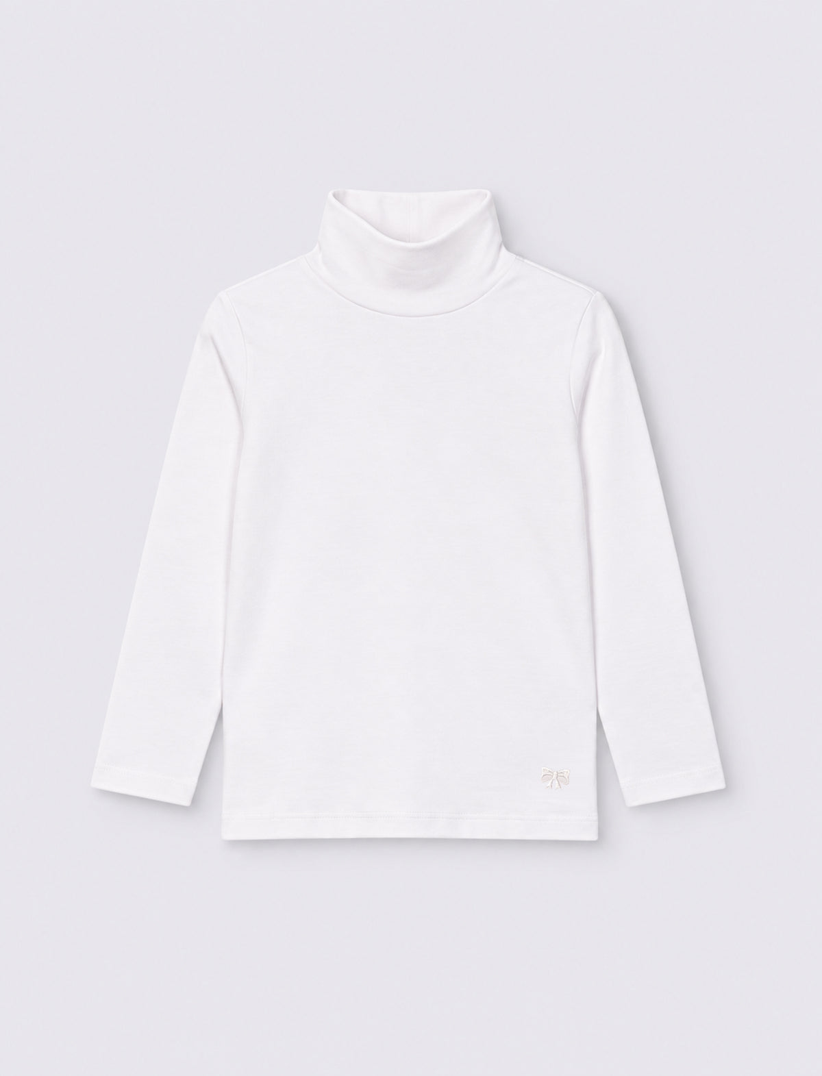 Long sleeve high neck T-shirt interlock - White