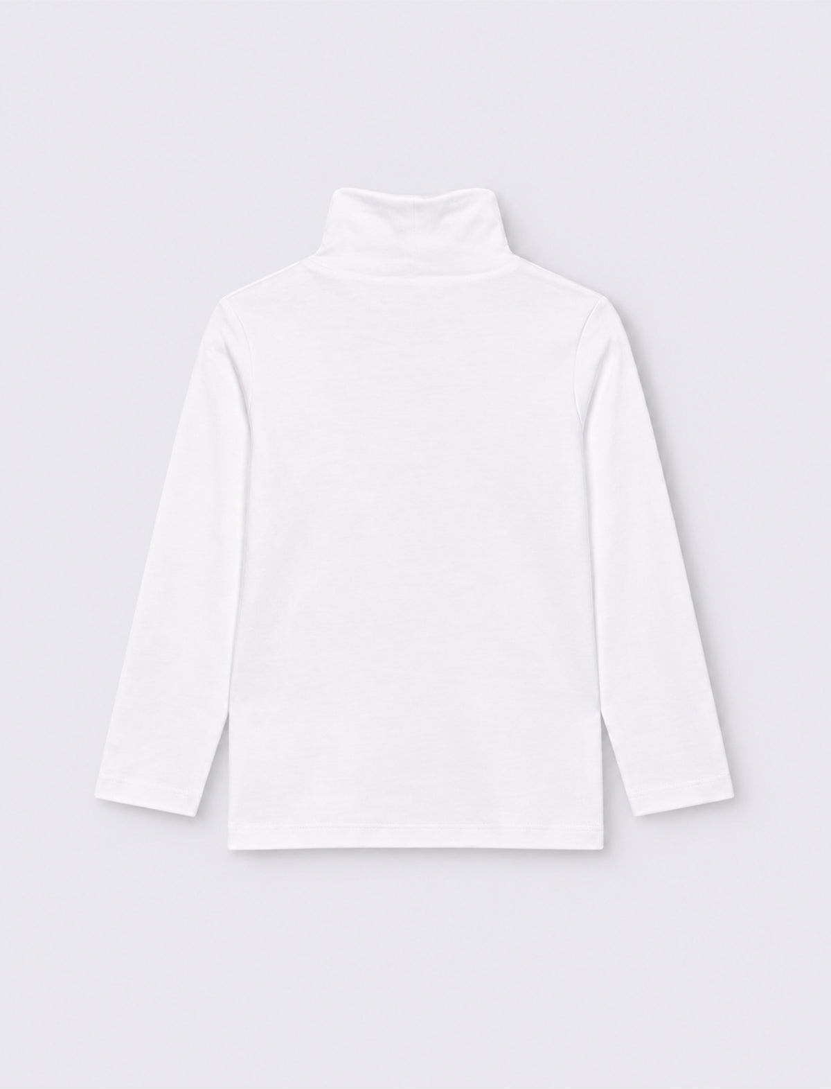 Long sleeve high neck T-shirt interlock - White