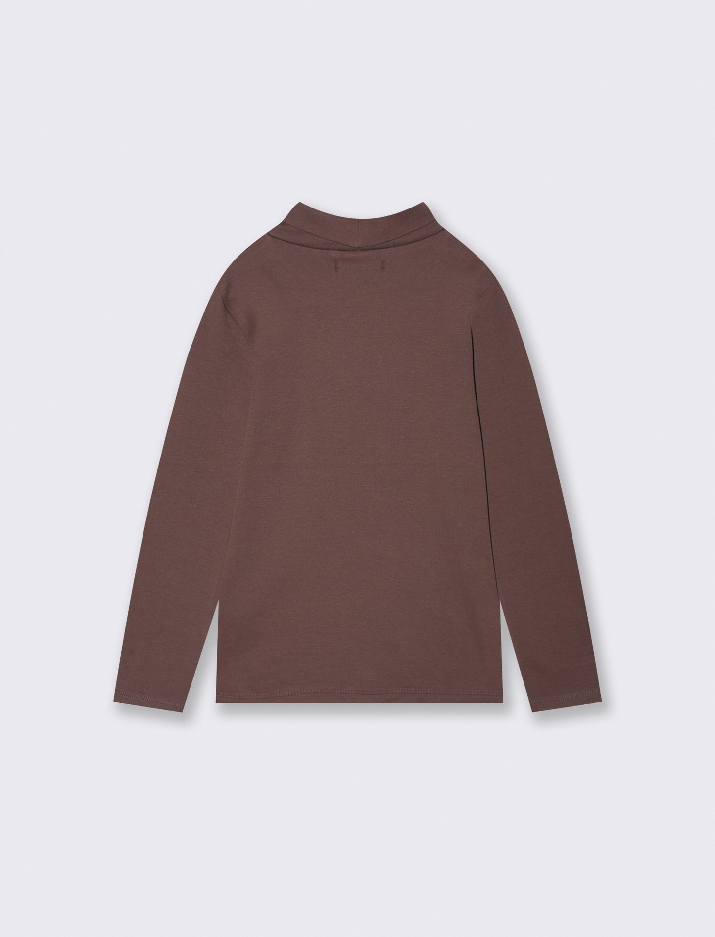 Long sleeve high neck T-shirt interlock - Brown