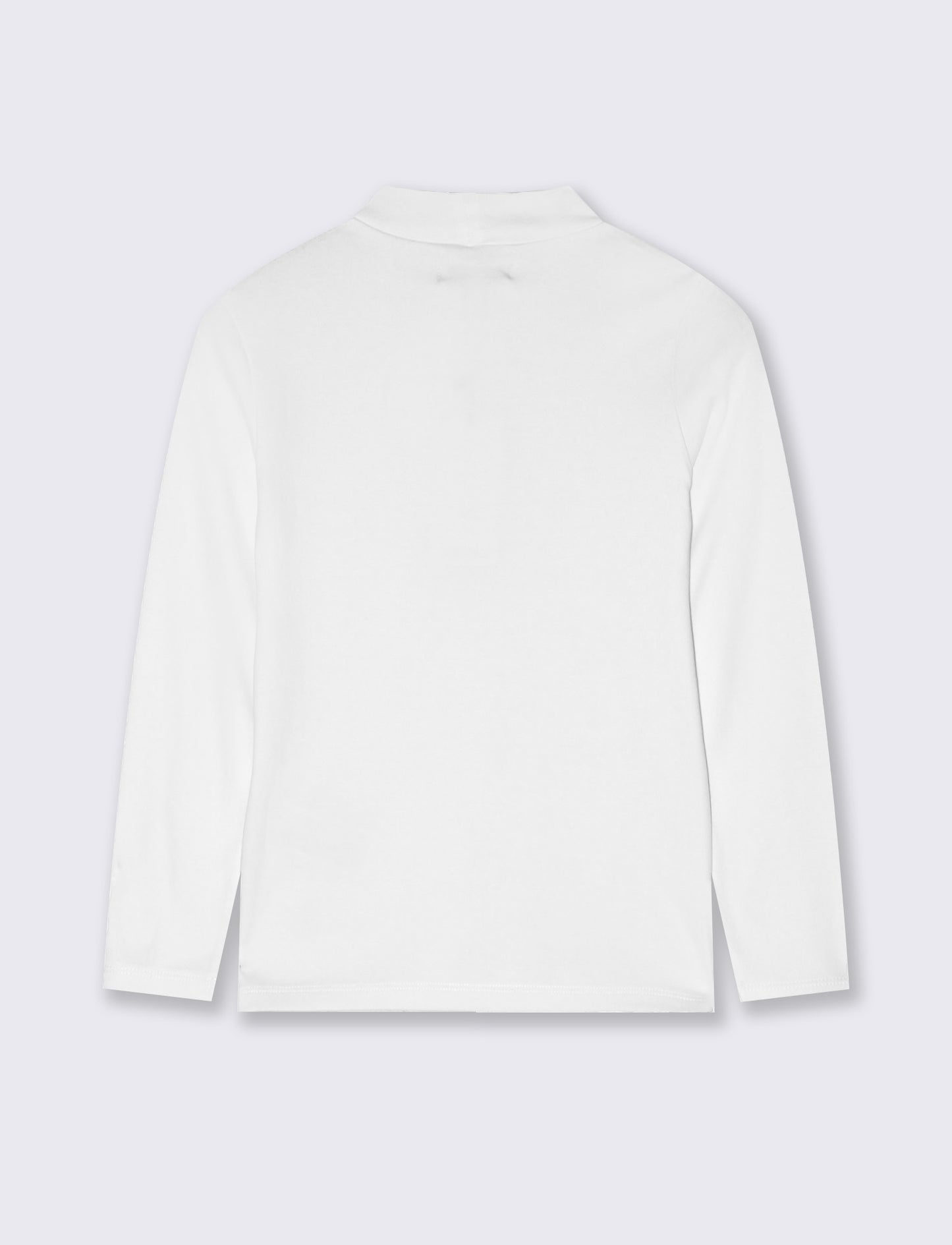 Long sleeve mock neck T-shirt interlock - White