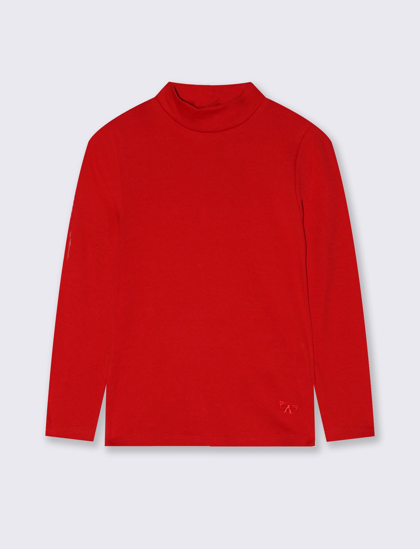 T-shirt mezzo collo manica lunga interlock - Rosso