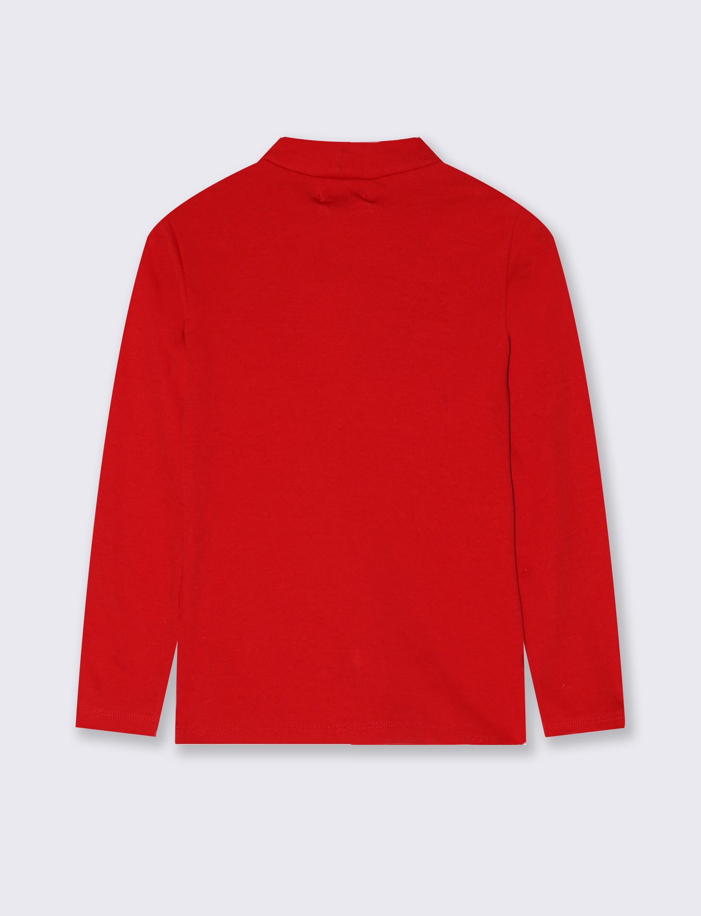 T-shirt mezzo collo manica lunga interlock - Rosso