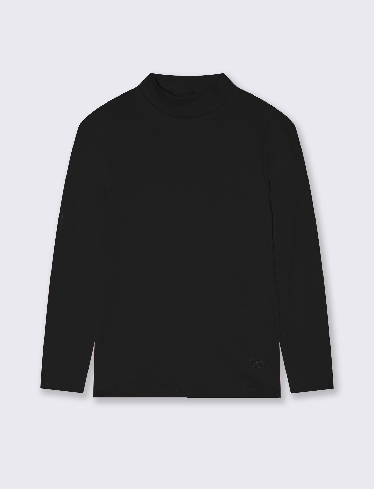 Long sleeve mock neck T-shirt interlock - Black