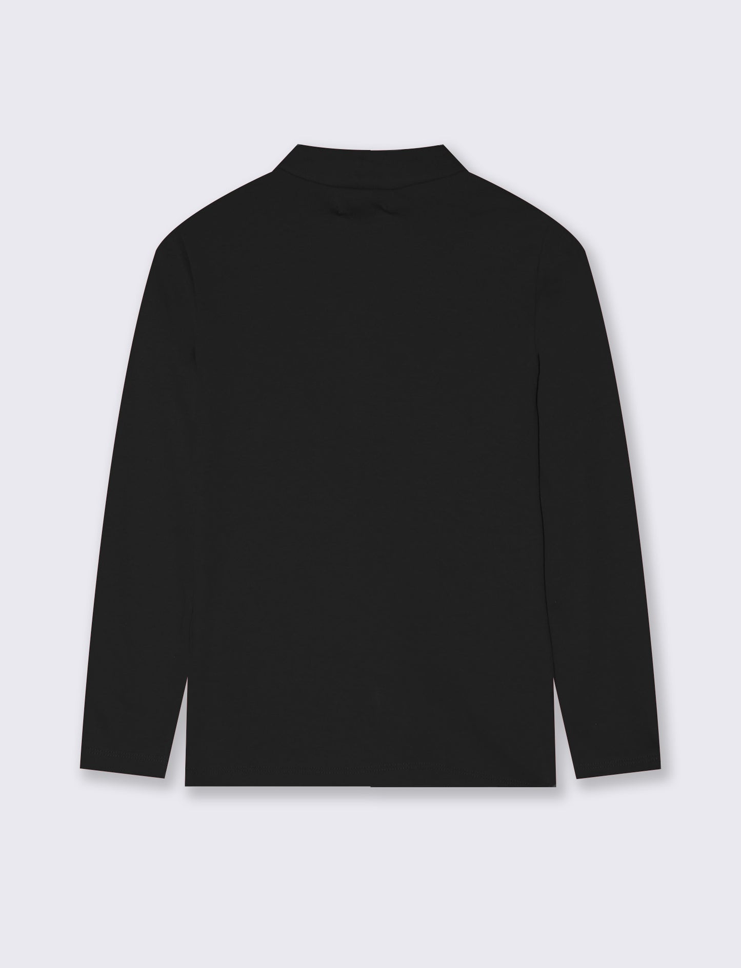 Long sleeve mock neck T-shirt interlock - Black