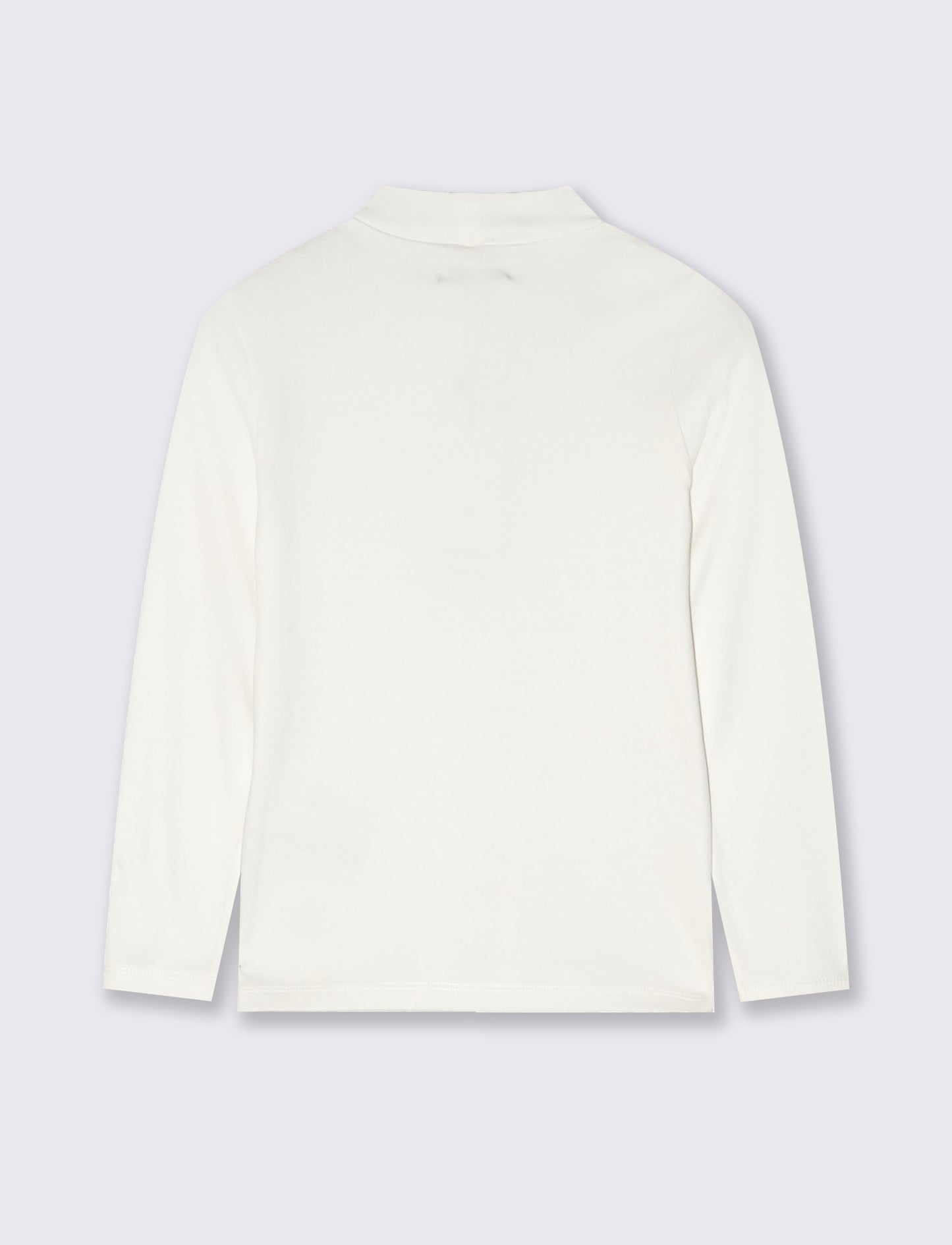 Long sleeve mock neck T-shirt interlock - White