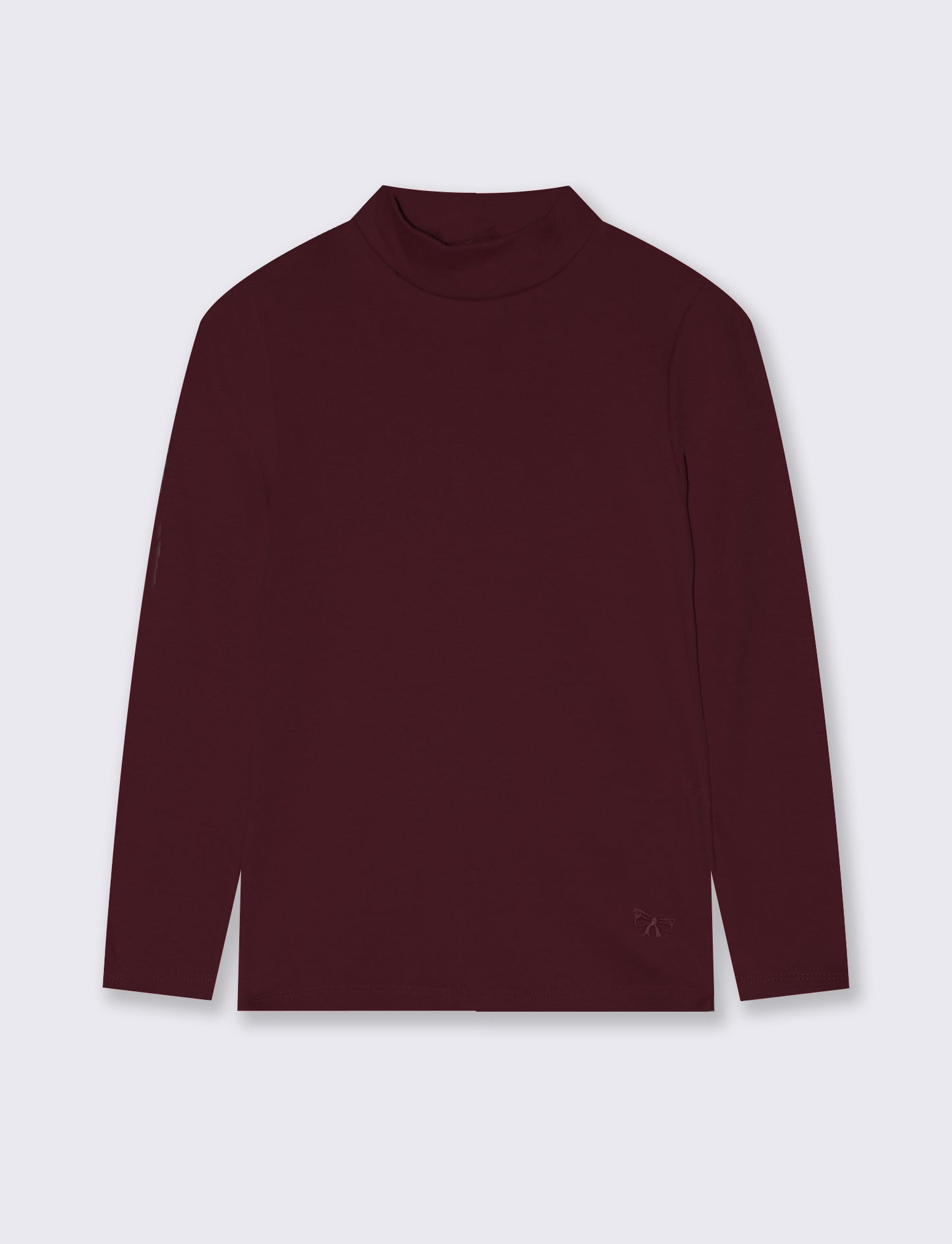 T-shirt mezzo collo manica lunga interlock - Bordeaux