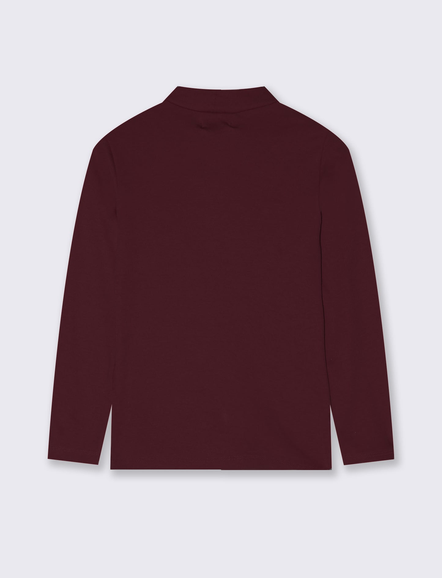T-shirt mezzo collo manica lunga interlock - Bordeaux