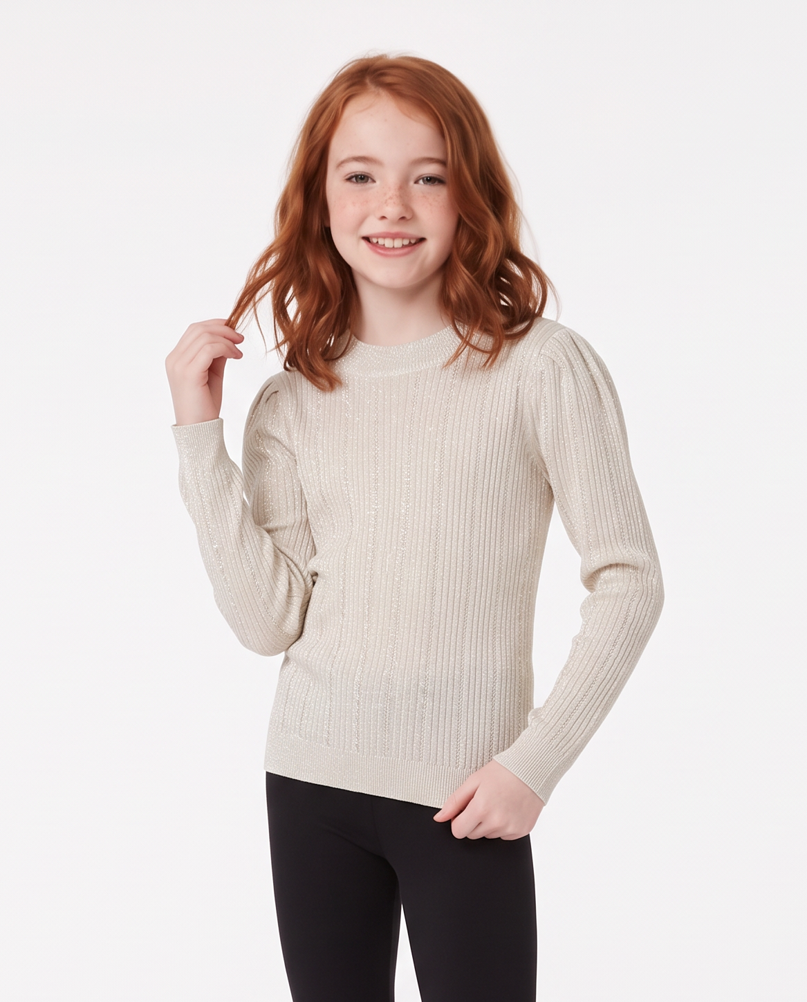 Long Sleeve Cable Knit Half Neck Sweater - White