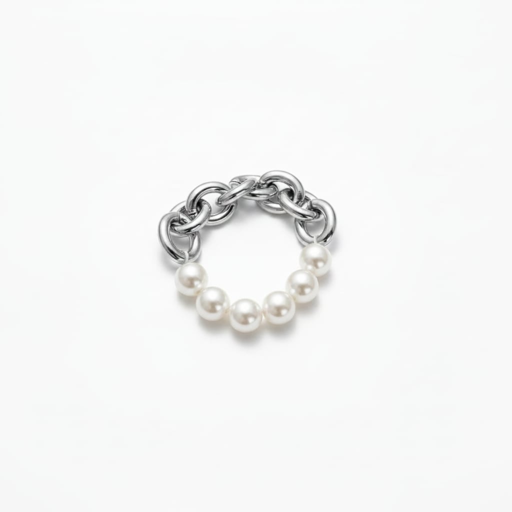 Bracciale in catena con perle eleganti - Argento