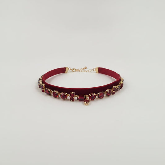 Bracciali in pietre e velluto per lei - Bordeaux