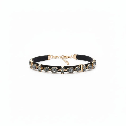 Bracciali in pietre e velluto per lei - Nero