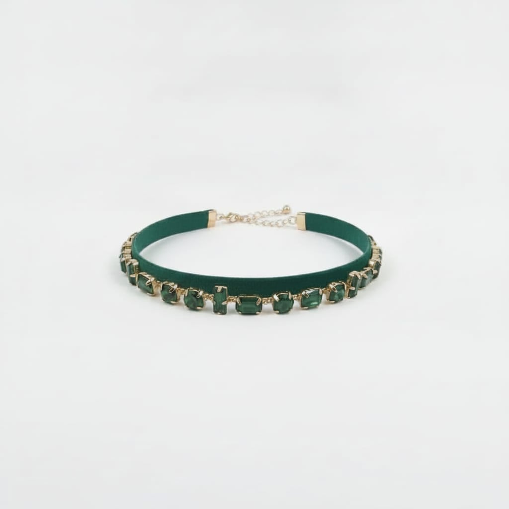 Bracciali in pietre e velluto per lei - Verde