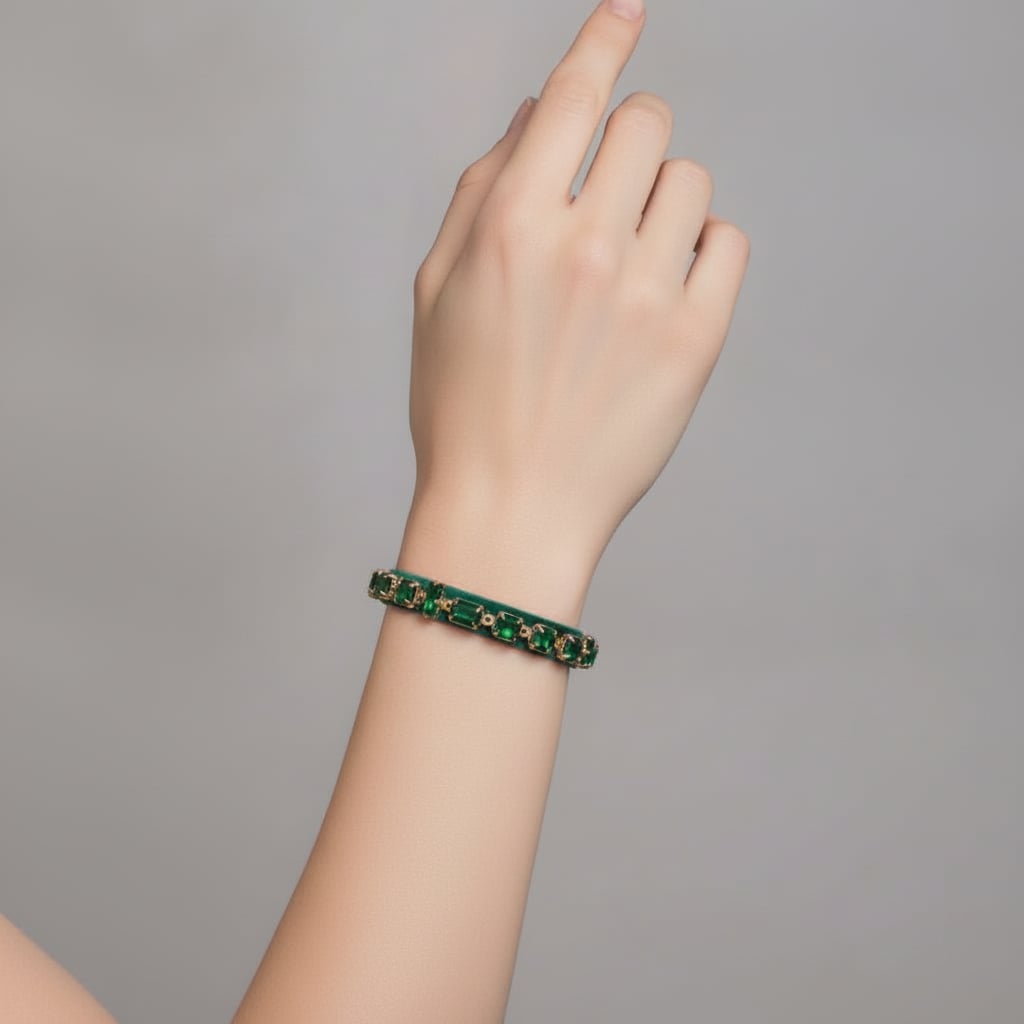 Bracciali in pietre e velluto per lei - Verde