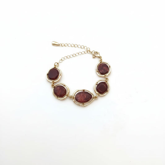 Bracciale con Pietre Asimmetriche - Rosso