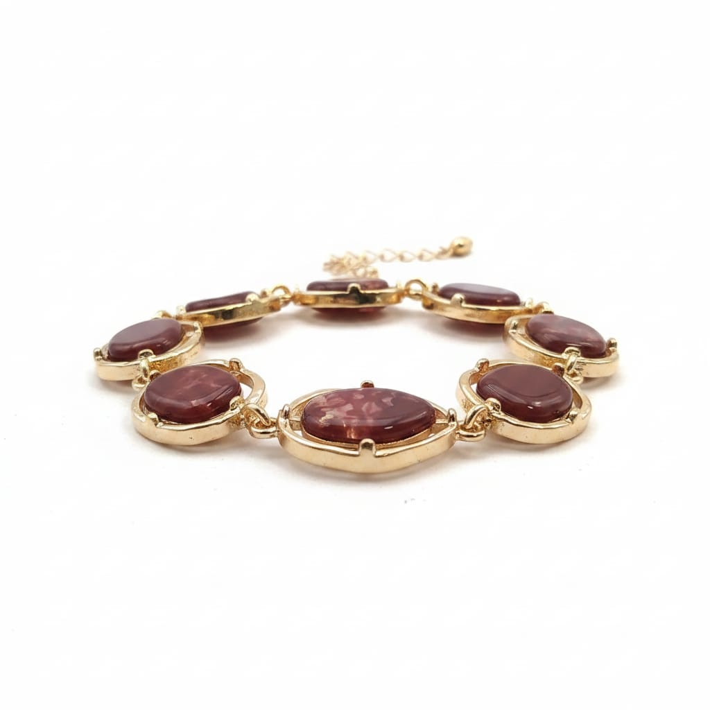 Bracciale con Pietre Asimmetriche - Rosso