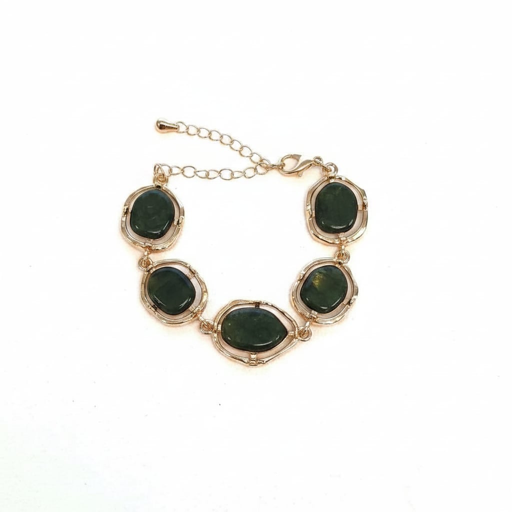 Bracciale con Pietre Asimmetriche - Verde