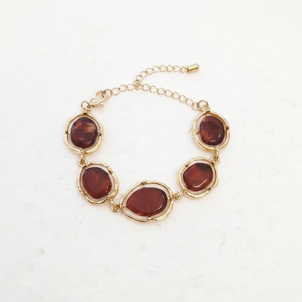 Bracciale con Pietre Asimmetriche - Marrone
