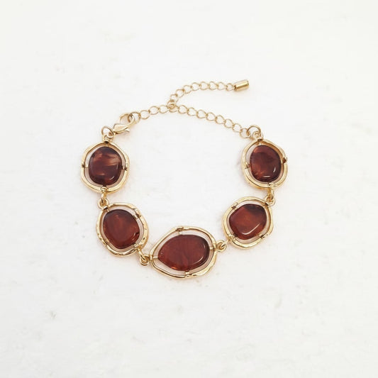 Bracciale con Pietre Asimmetriche - Marrone