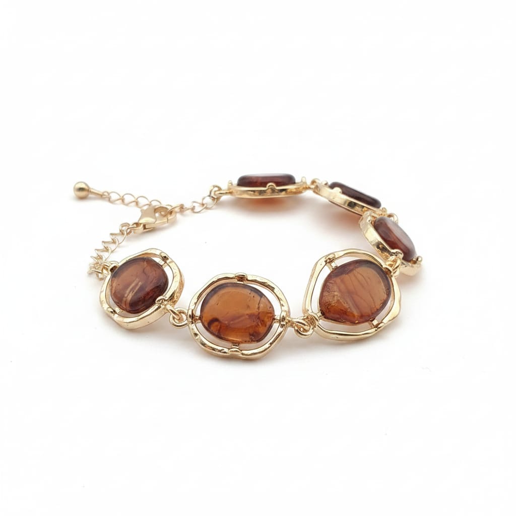 Bracciale con Pietre Asimmetriche - Marrone