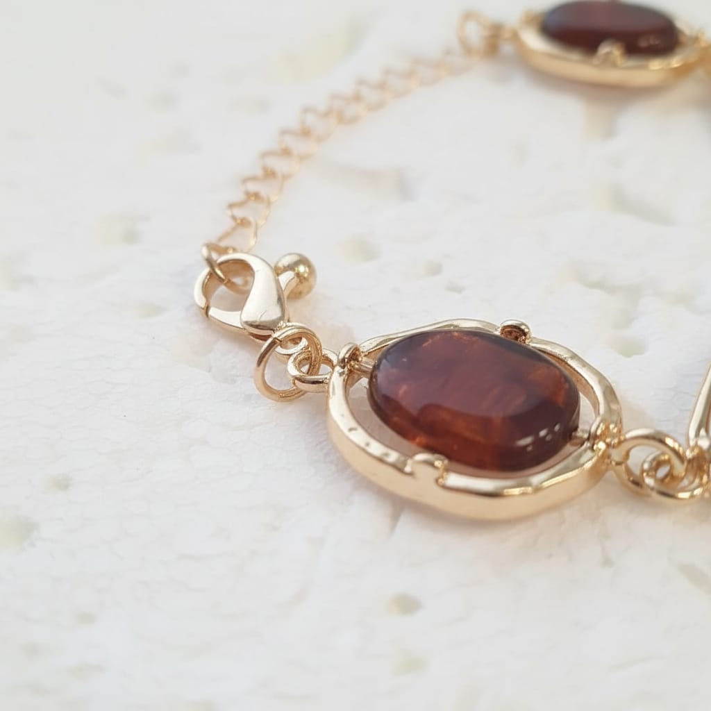Bracciale con Pietre Asimmetriche - Marrone
