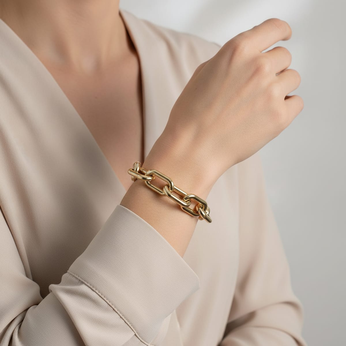 Bracciale grande a catena - Oro