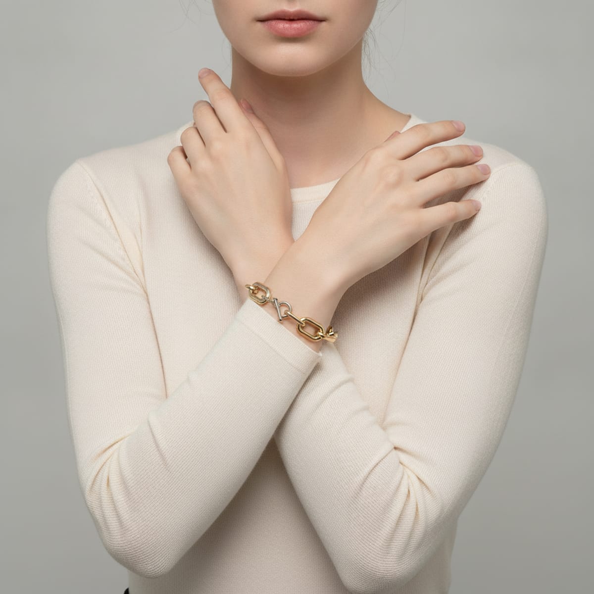 Bracciale grande a catena - Multicolore