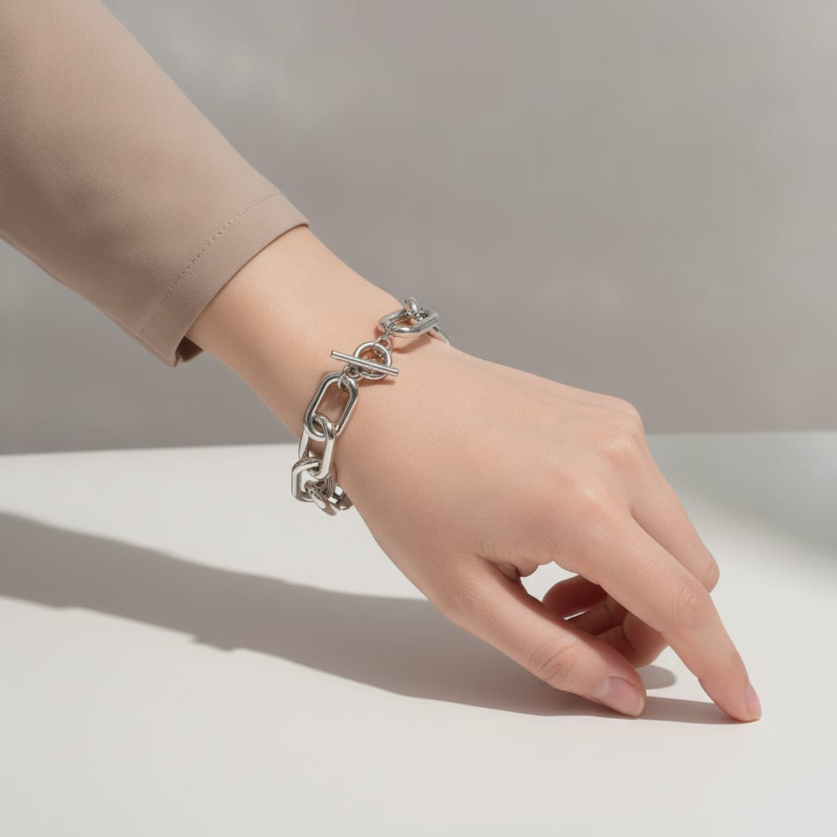 Bracciale grande a catena - Argento